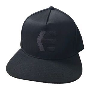 Etnies Skateboarding Classic Logo Black On Black Adult Snapback Hat Cap Grunge